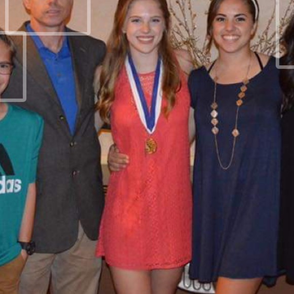 Orange Red Lace Straight Cut Dress - Picture 6 of 6